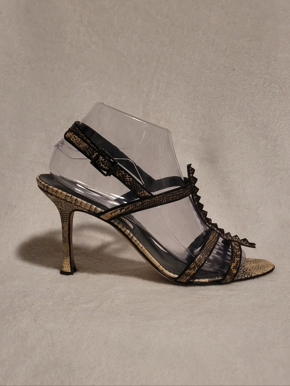 Authentic Vintage Manolo Blahnik Maysale 70 Snakeskin Pumps Sz 40 (Fits 8.5)